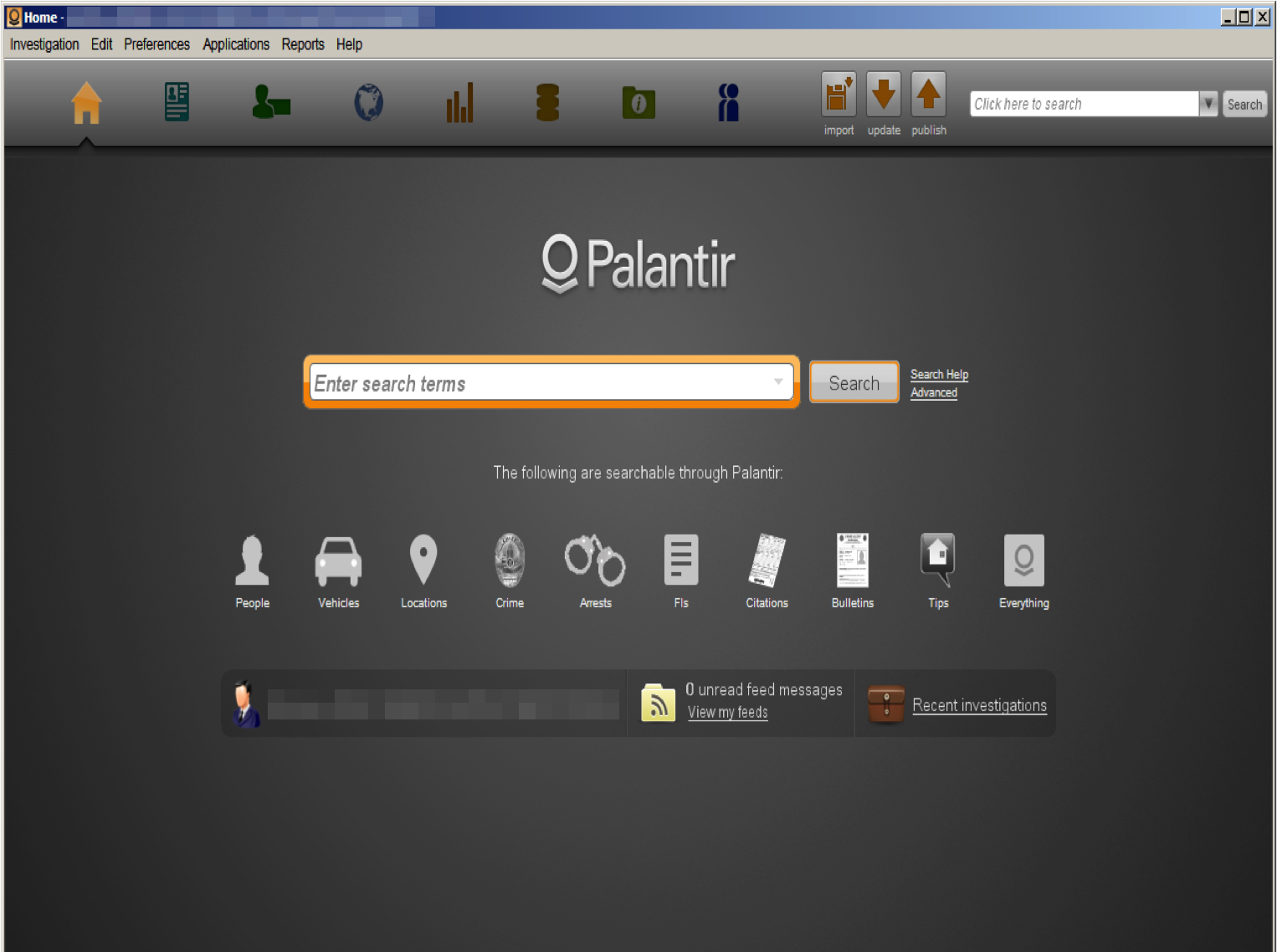 A web browser with a Google-like search bar, over which says 