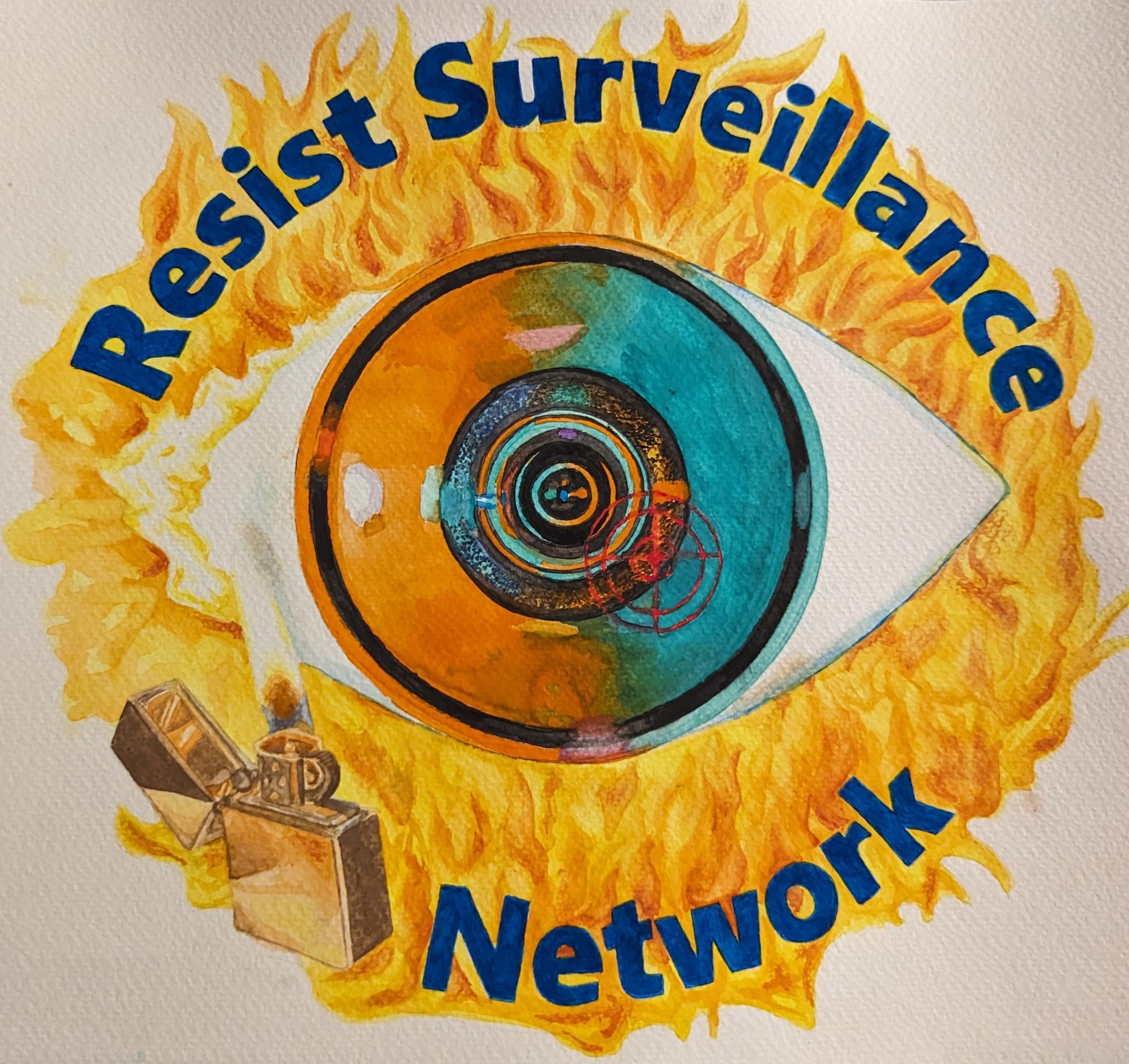 The logo of the Resist Surveillance Network. Image courtesy of Mario Perez.